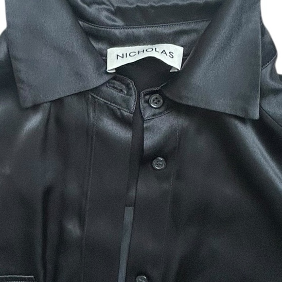 Revolve NICHOLAS Black Long Sleeve Jumpsuit 100% Silk Size 2 - Picture 3 of 7